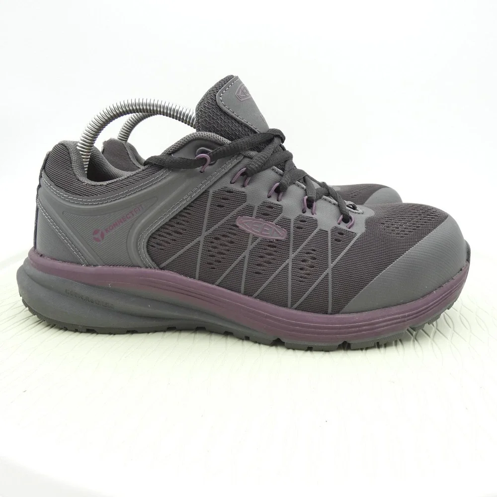 Keen Utility Vista Energy Women US 9.5 M Work Shoes Magnet Prune Purple Sneakers